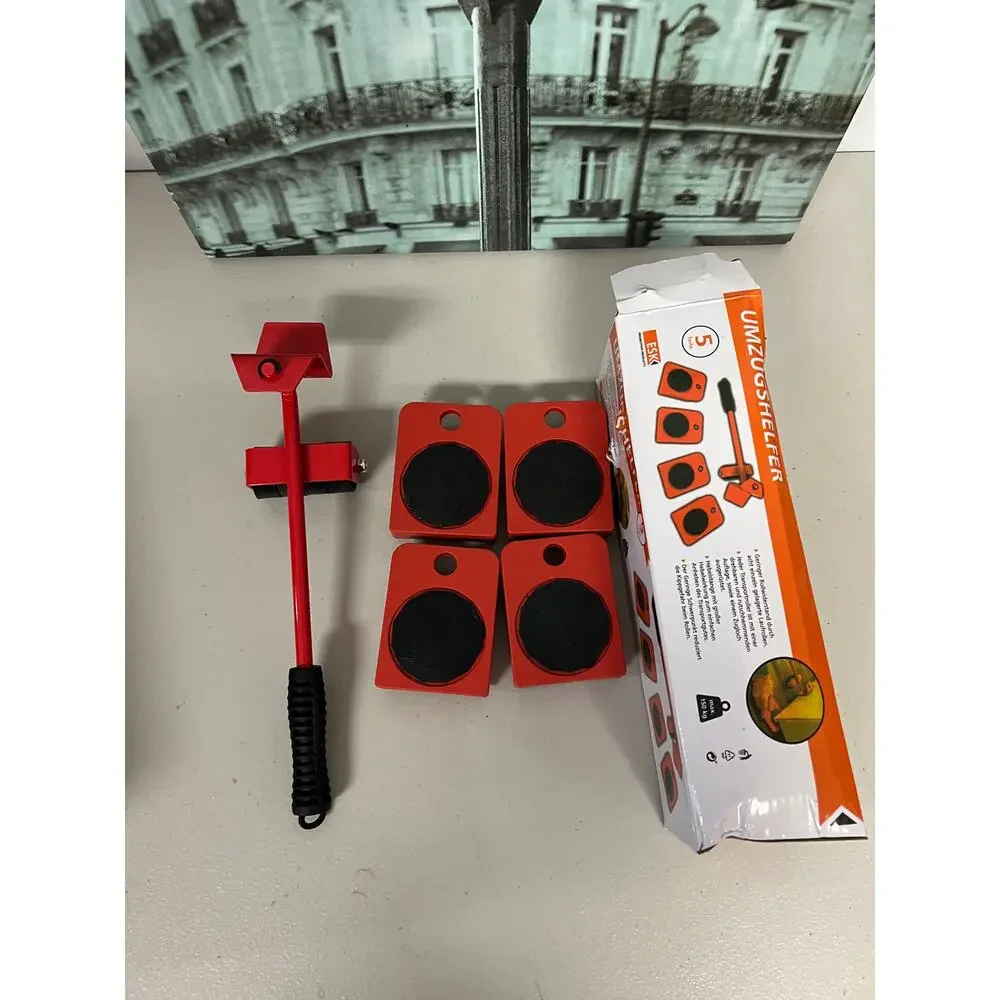 5Pcs Furniture Moving Kit with Lifting Bar & Sliders